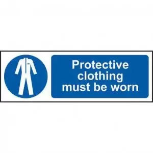 Image of Mandatory Rigid PVC Sign 600 x 200mm - Protective Clothing Must Be