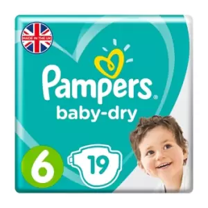 Image of Pampers Baby Dry Size 6 19 Nappies
