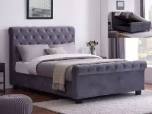 Image of Flintshire Whitford 5ft King Size Grey Upholstered Fabric Ottoman Bed Frame