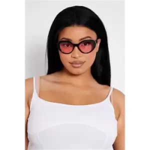 Image of I Saw It First Pink Round Cat Eye Sunglasses - Pink