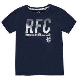 Image of Team Rangers Lined T Shirt Junior Boys - Navy