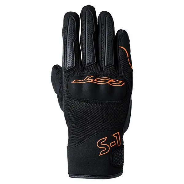 Image of RST S1 Mesh Gloves Black Grey Neon Orange Size 12