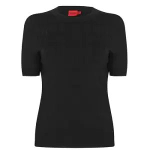 Image of Hugo Samadi Short Sleeve Knit Ladies - Black