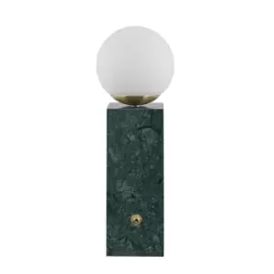 Image of Kalimera Marble Orb Dimmer Table Lamp Forest Green/White