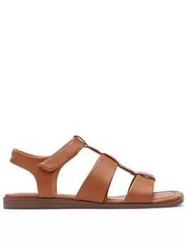 Image of Rockport Imogen Gladiator Tan Synthetic, Brown, Size 7, Women