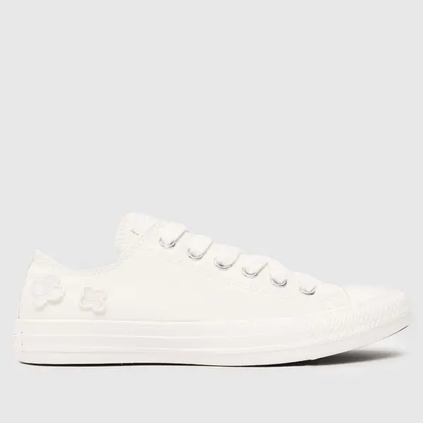 Image of Converse all star ox flower play trainers in white White UK 3 (EU 35)