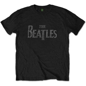 Image of The Beatles - Drop T Logo Mens Medium Short Sleeve T-Shirt - Black