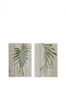 Image of Graham & Brown Set 2 Peaceful Palms On Wood