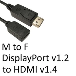 Image of DisplayPort 1.2 (M) to HDMI 1.4 (F) Black OEM Converter Adapter