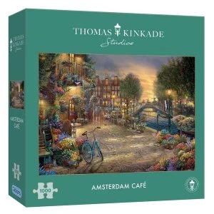 Image of Amsterdam Caf&eacute; Thomas Kinkade Jigsaw Puzzle - 1000 Pieces