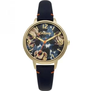 Image of Ladies Cath Kidston Oxford Rose Deep Blue Leather Strap Watch
