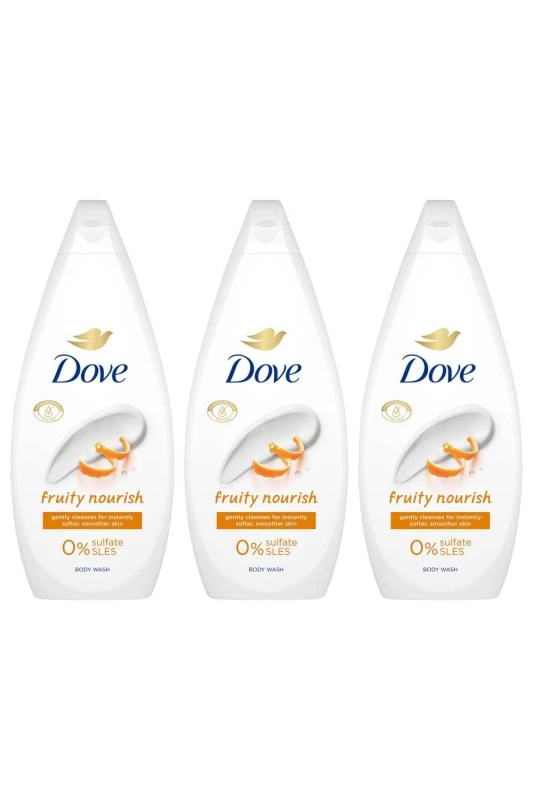 Image of Dove Fruity Nourish 'Body Wash' for Soft & Smooth Skin, 3x 720ml White