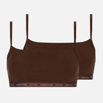 Image of Calvin Klein Womens Ck One Unlined Bralette 2 Pack - Umber - M