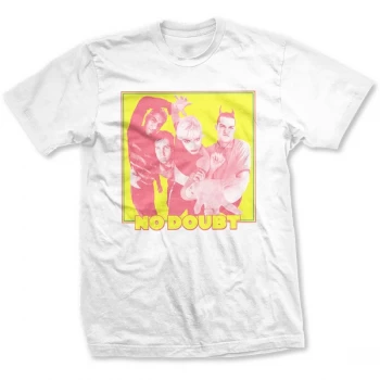 Image of No Doubt - Yellow Photo Unisex Small T-Shirt - White