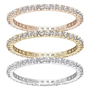 Image of Ladies Swarovski Two-tone steel/gold plate Size O Vittorie Stack Ring 55