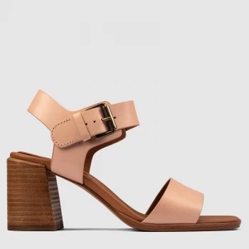 Image of Clarks Womens Landra70 Strap Leather Heeled Sandals - Pale Pink - UK 7