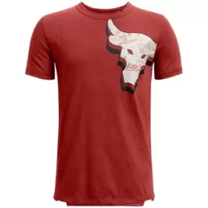 Image of Under Armour Project Rock T Shirt Junior Boys - Red