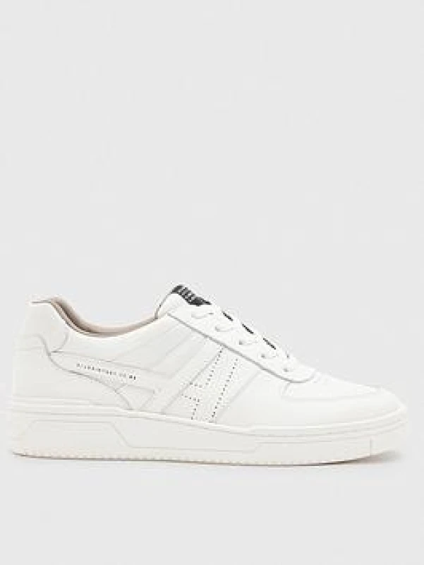 Image of AllSaints Vix Low Top Round Toe Leather Trainers