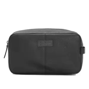 Image of Barbour Highgate Leather Washbag Black One Size