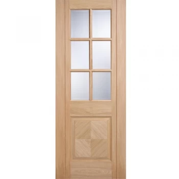 Image of LPD Barcelona Fully Finished Oak 6 Light Clear Bevelled Glazed Internal Door - 1981mm x 838mm (78 inch x 33 inch)