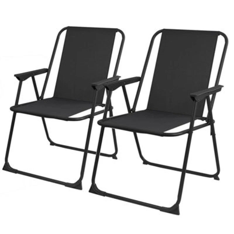 Image of Gr8 Garden Set Of 2 Folding Garden Chair Black
