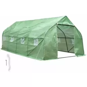 Image of Polytunnel greenhouse tent w/8 windows (600x300x205cm) - polytunnel, walk in greenhouse, garden greenhouse - green