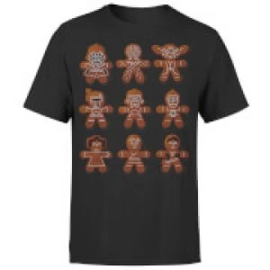 Image of Star Wars Christmas Gingerbread Characters Black T-Shirt - S - Black
