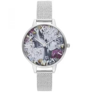 Image of Ladies Olivia Burton Under The Sea Silver Boucle Mesh Watch