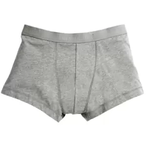 Image of Fruit Of The Loom Mens Classic Shorty Cotton Rich Boxer Shorts (Pack Of 2) (M) (Light Grey Marl)