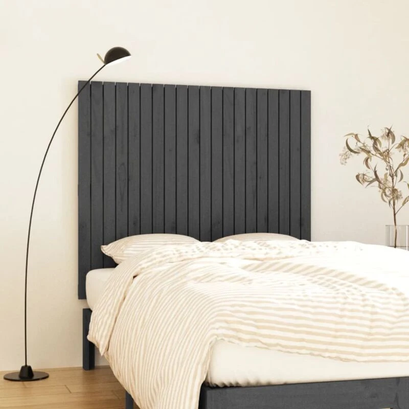 Image of Vidaxl Wall Headboard Grey 127.5X3X110 Cm Solid Wood Pine, Grey 824940