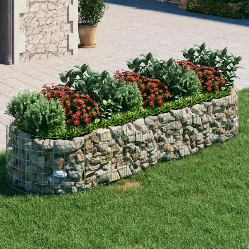 Image of vidaXL Gabion Raised Bed Galvanised Iron 300x100x50 cm, Silver 152041