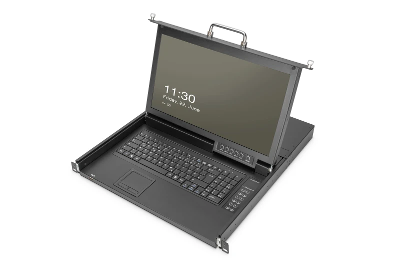 Image of Digitus 17" HD LCD KVM Console. 8-Port VGA. german Keyboard