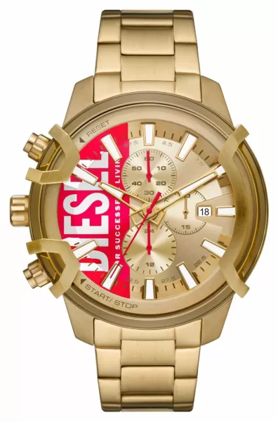 Image of Diesel DZ4595 Men GRIFFED Gold-Toned Plated Stainless Steel Watch