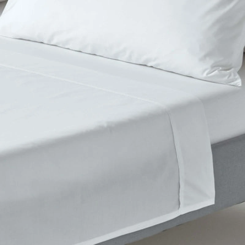 Image of Homescapes White Egyptian Cotton Flat Sheet 200 Tc, Single