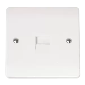 Image of Click Scolmore Mode 45A 1 Gang Single Telephone Socket Polar White - CMA119