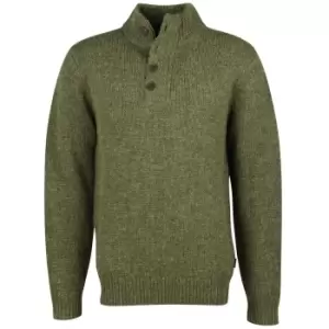Image of Barbour Mens Calder Half Zip Jumper Mid Olive Medium