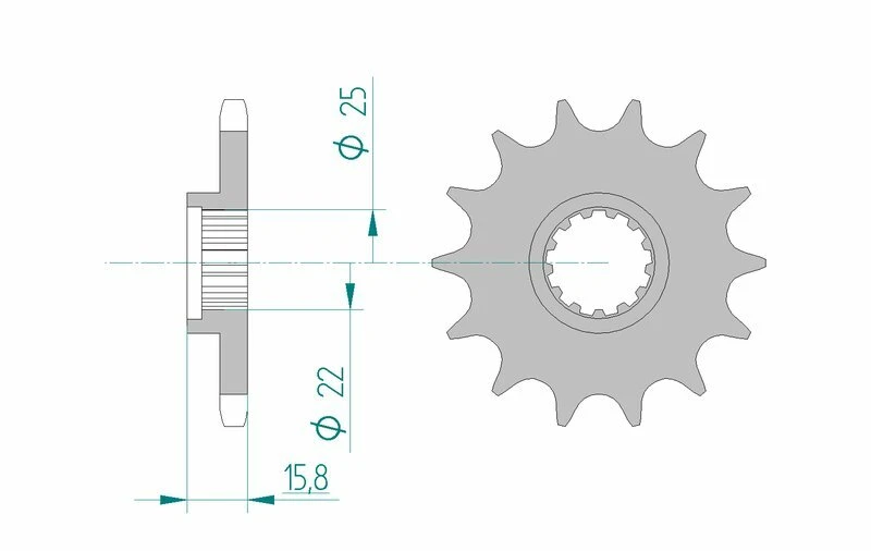 Image of AFAM Steel Standard Front Sprocket 24508 - 525