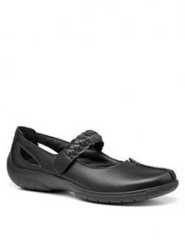 Image of Hotter Shake Wide Fit Flat Shoes - Black, Size 3, Women
