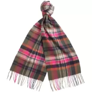 Image of Barbour Womens Winter Vintage Plaid Scarf Pink Dahlia