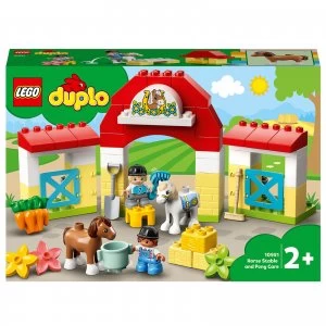 Image of LEGO DUPLO Town: Horse Stable and Pony Care Toddler Toy (10951)