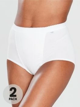 Image of Sloggi 2 Pack Control Maxi Brief, White, Size 16, Women
