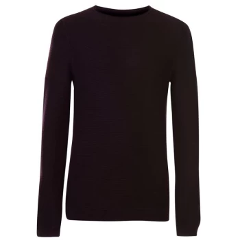 Image of Label Lab Dale Rolled Edge Rib Crew Sweater - Plum