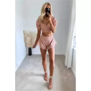 Image of I Saw It First Orange Co-Ord Puff Sleeve Crop Top - Orange