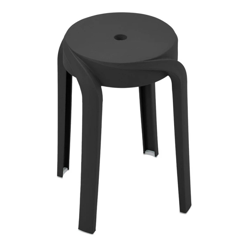 Image of Kabinet UK 10 Set Plastic Stackable Round Stools Black unisex One Size