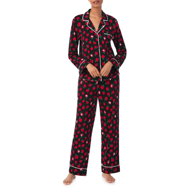 Image of DKNY Womens Long-Sleeve Pyjama Sets Blk/ Mult female 10 (S)