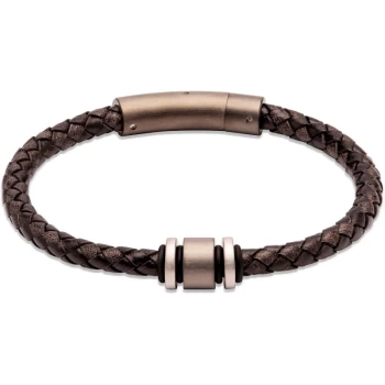 Image of Unique & Co. Antique Black Leather Bracelet with Gunmetal IP Plated Clasp