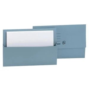 Image of 5 Star Document Wallet Half Flap Foolscap Blue Pack of 50