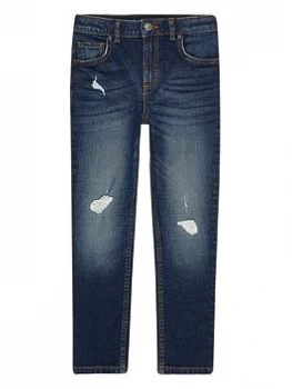 Image of River Island Sid Ripped Skinny Jeans Navy Size 12 Years Boys