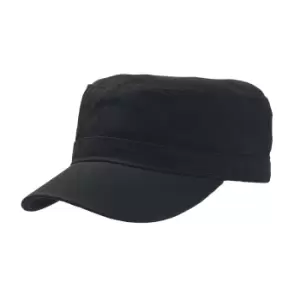 Image of Atlantis Chino Cotton Uniform Military Cap (One Size) (Black)