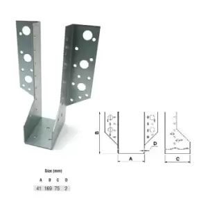 Image of Jiffy Timber Joist Hangers Decking Lofts Roofing Zinc Packs - Size 41x169x75x2mm - Pack of 5